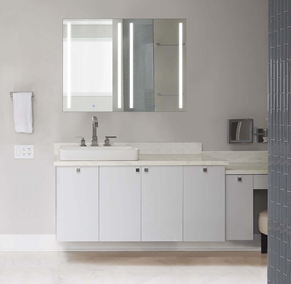 Krugg Reflections Kinetic 40" x 30" Double Door Center-Open Medicine Cabinet