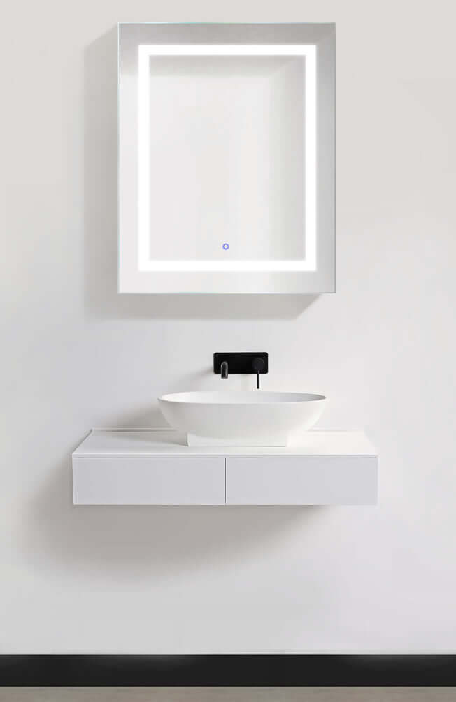 Krugg Reflections Svange LED Medicine Cabinets with Defogger & Dimmer - 24" Wide, 3 Heights