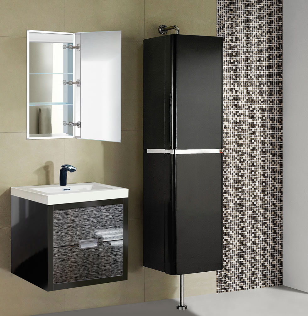 Krugg Reflections Kinetic Narrow Medicine Cabinets, 15" x 30" and 20" x 30"