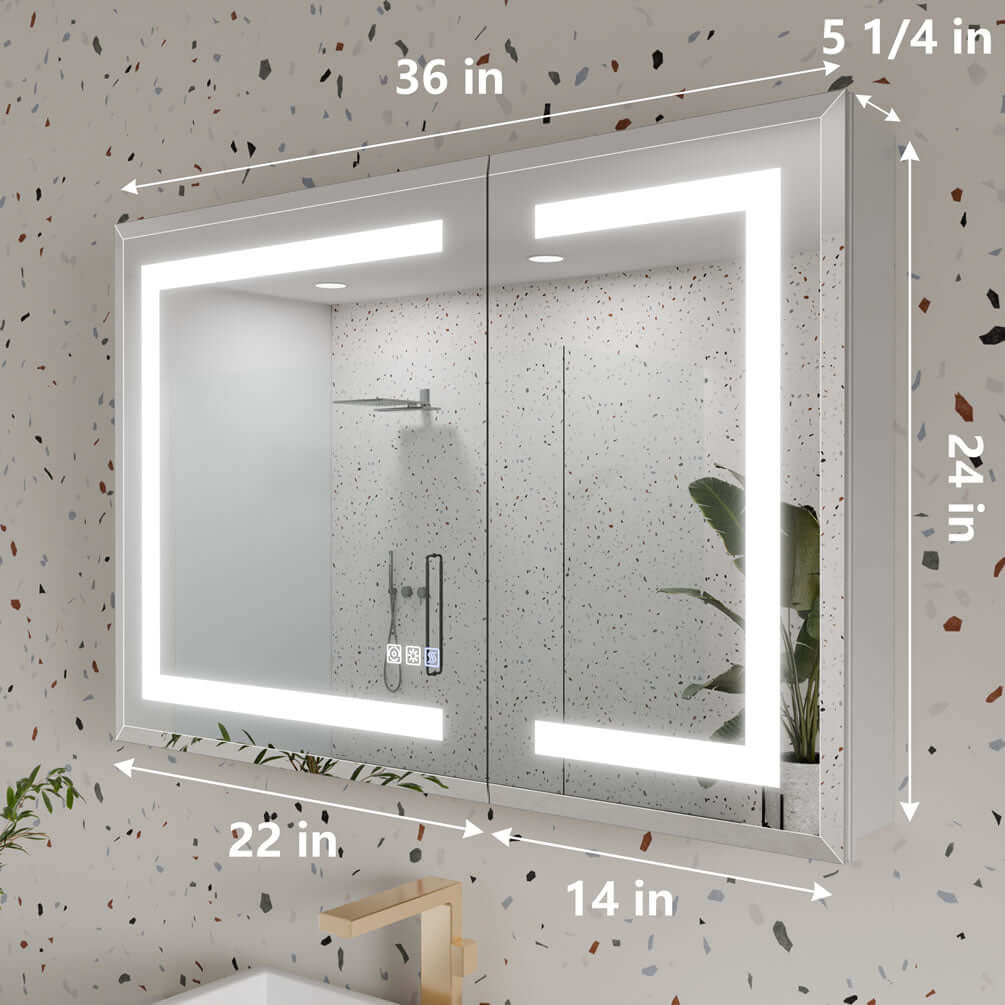 Mirror Luxe 36" Tacoma Full-Featured LED Medicine Cabinet