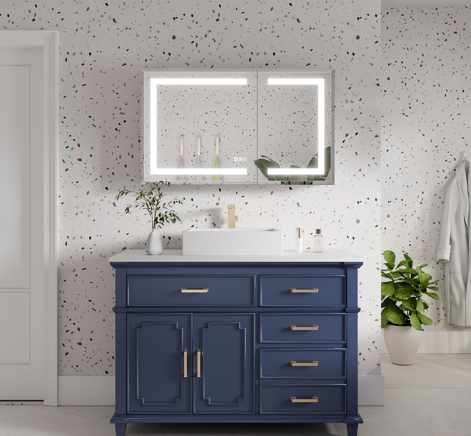 Mirror Luxe 40" Tacoma Full-Featured LED Medicine Cabinet