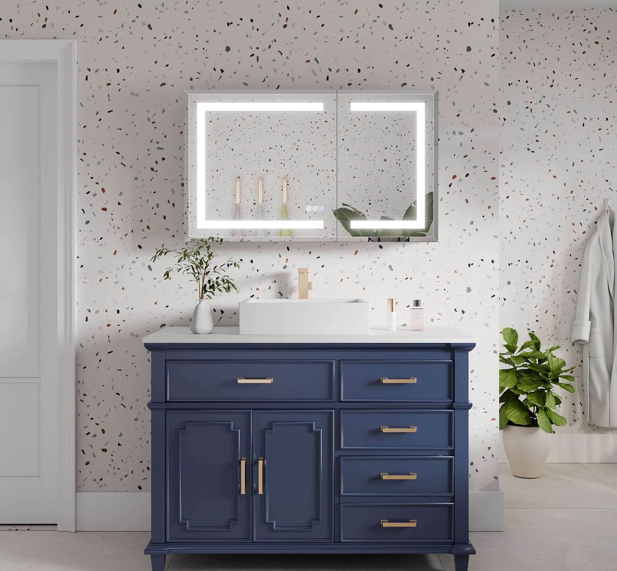 Mirror Luxe 40" Tacoma Full-Featured LED Medicine Cabinet