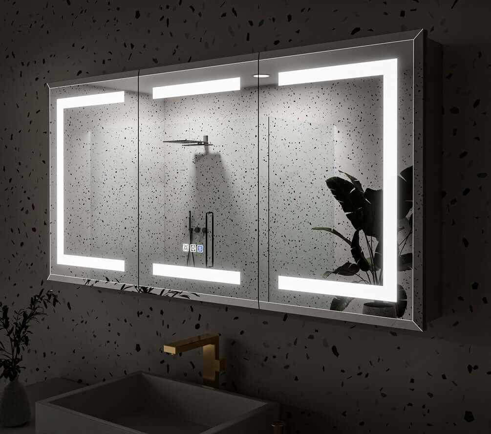 Mirror Luxe 48" Tacoma Full-Featured 3-Door LED Medicine Cabinet