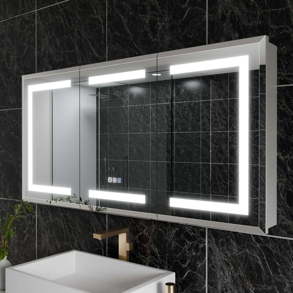 Mirror Luxe 48" Tacoma Full-Featured 3-Door LED Medicine Cabinet