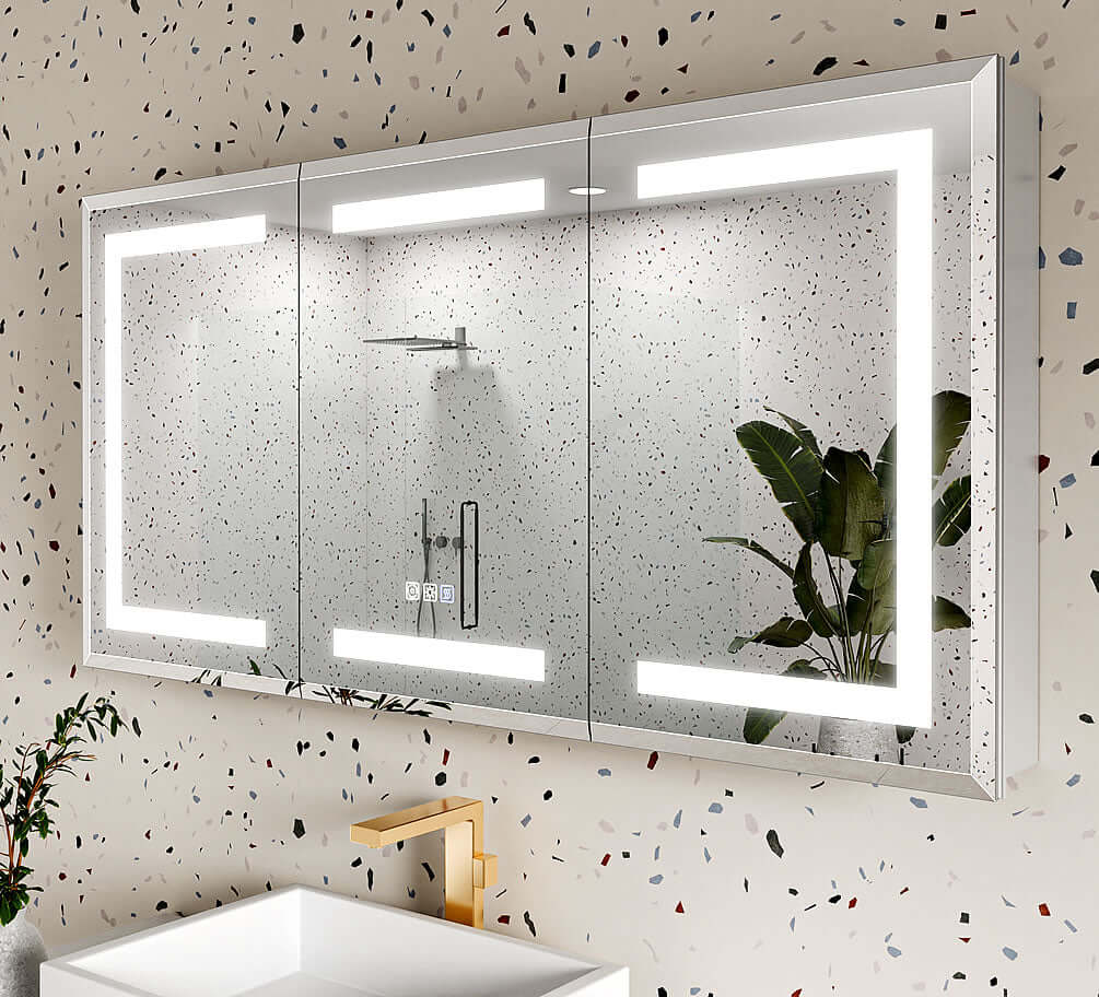 Mirror Luxe 48" Tacoma Full-Featured 3-Door LED Medicine Cabinet