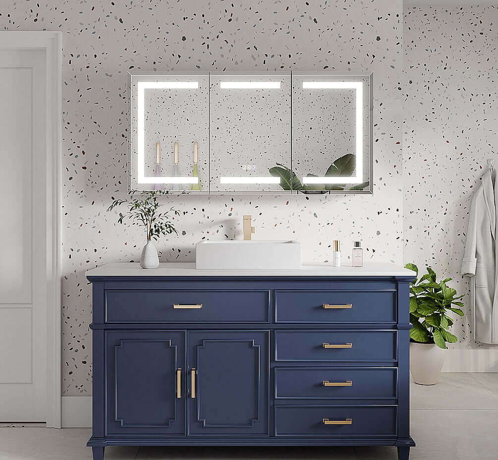 Mirror Luxe 48" Tacoma Full-Featured 3-Door LED Medicine Cabinet