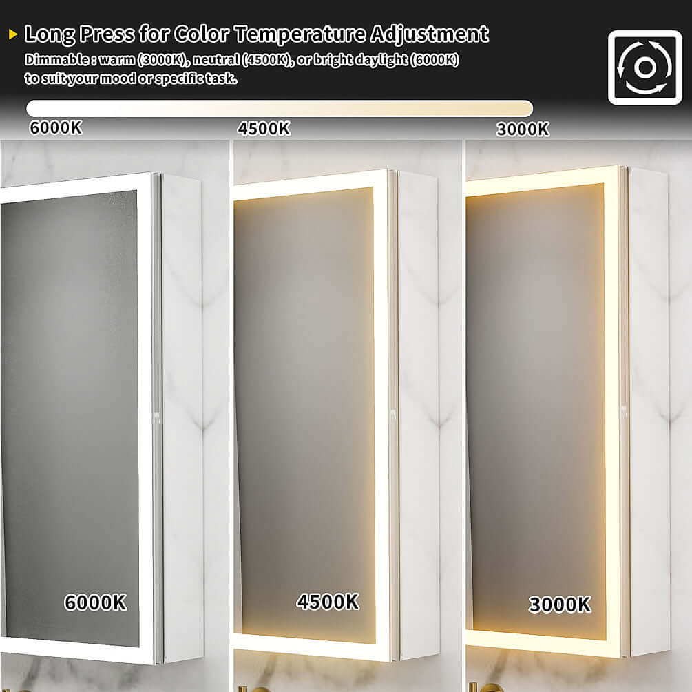 Mirror Luxe 24" Bellingham LED-Framed Medicine Cabinet - Left or Right Hinge
