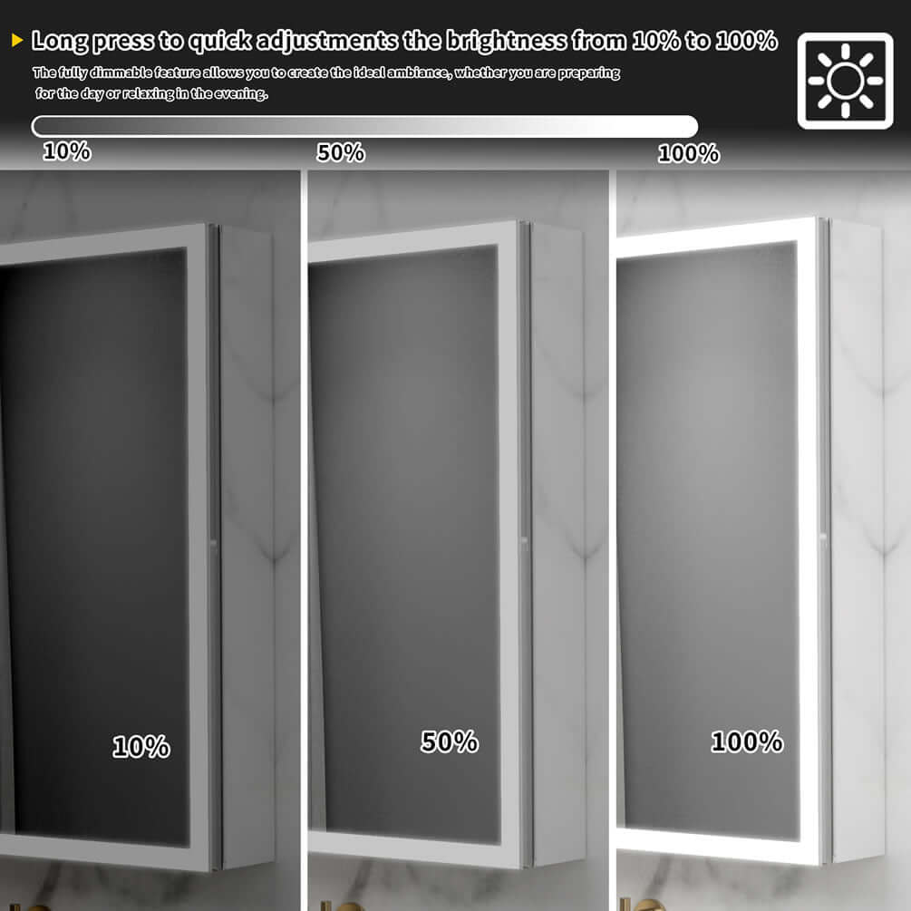 Mirror Luxe 24" Bellingham LED-Framed Medicine Cabinet - Left or Right Hinge