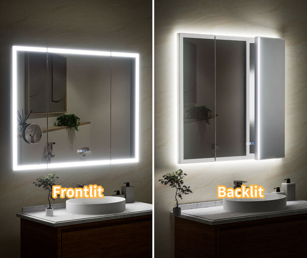 Front and back glow, independently lit. Of light them both together..