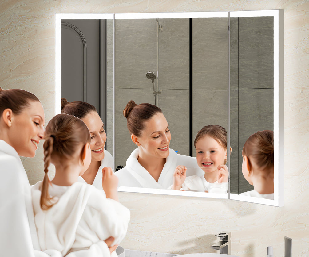 Mirror Luxe Triptych LED Bathroom Mirror - 48" to 66" in 4 Sizes