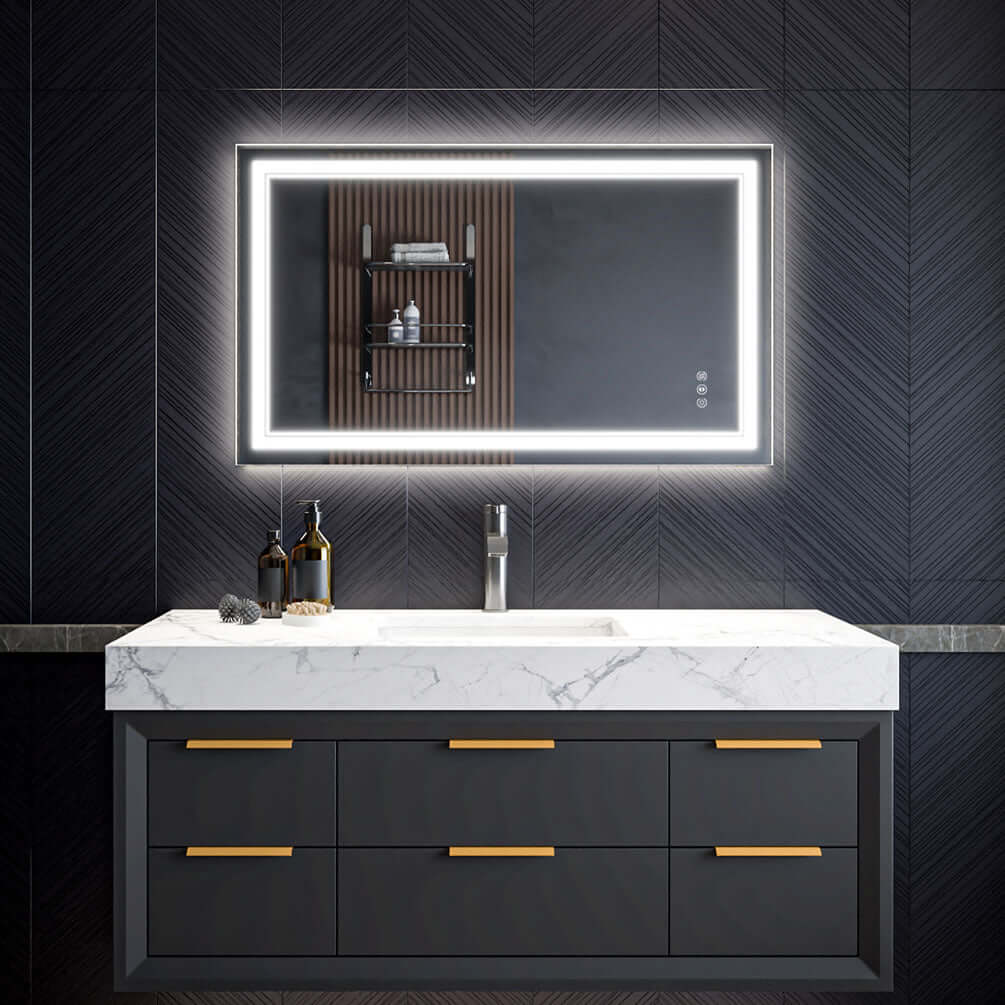 Mirror Luxe Covington LED Bathroom Vanity Mirror 24" x 40" - mount it horizontally or vertically.