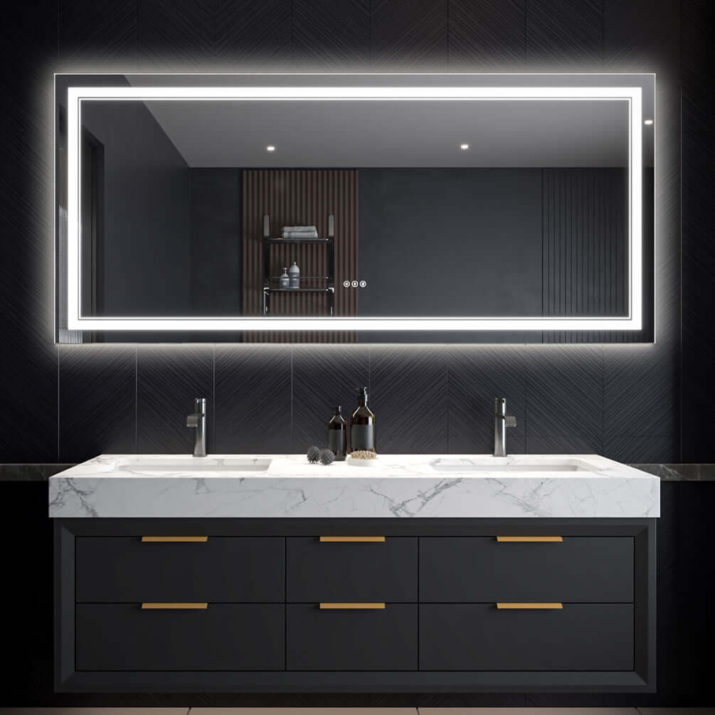 28" x 60" Covington LED Vanity Mirror by Mirror Luxe - with dimmer and defogger.