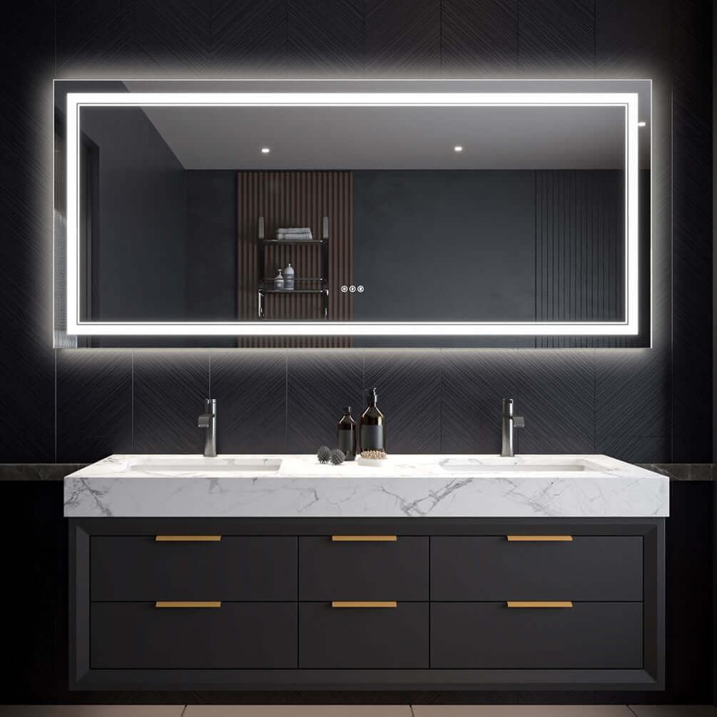 Mirror Luxe Covington 72" Wide LED Bathroom Vanity Mirror.