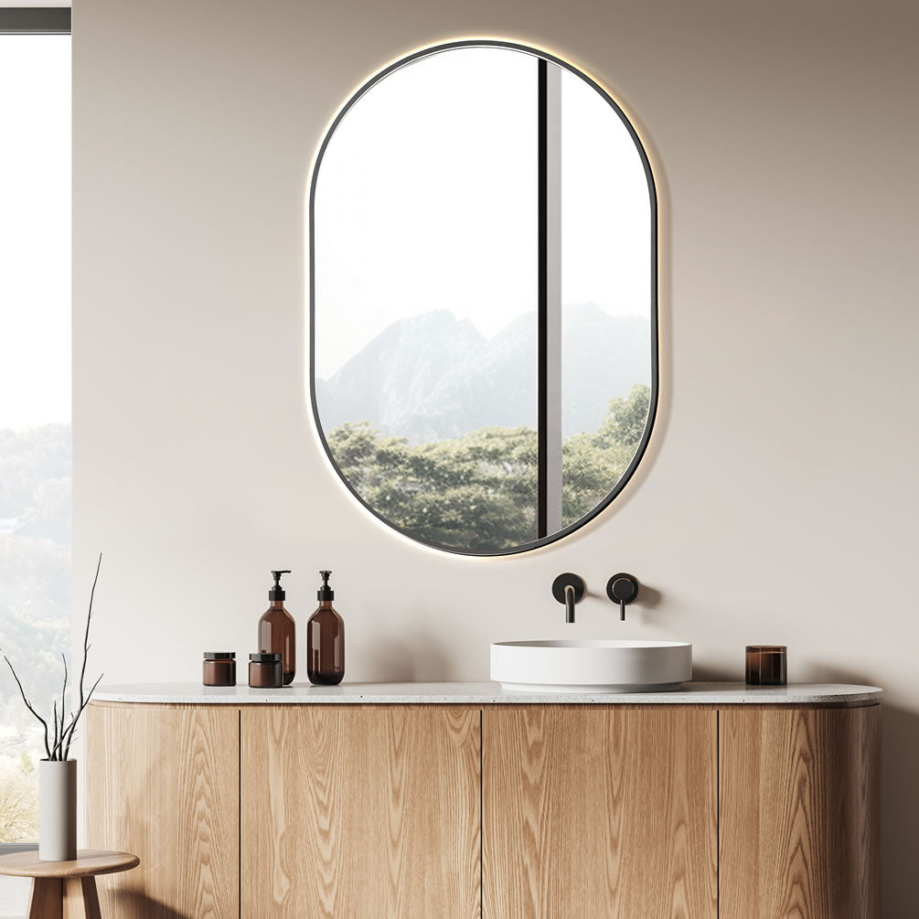 The frame, finished in Matte Black, is made of durable aluminum. 24" x 36" x 2.17" Thick.