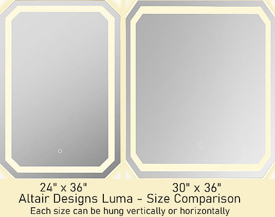 24" and 30" Size Comparison - hang either size horizontally or vertically.