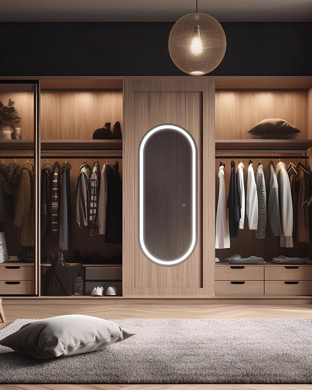 Saratoga LED Oval Wardrobe Mirror with Optional AVA