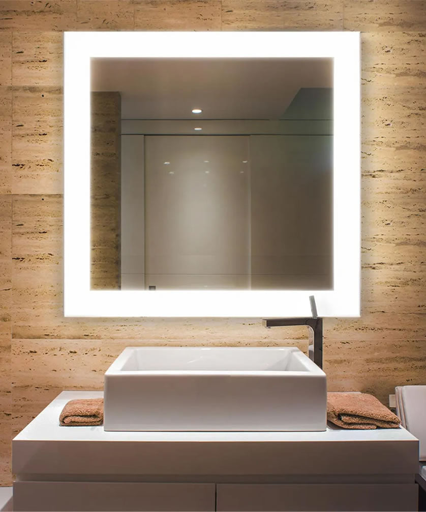 Prestige LED Mirror with Task Lighting & Glow - Cordova - Perfect Makeup Mirrors