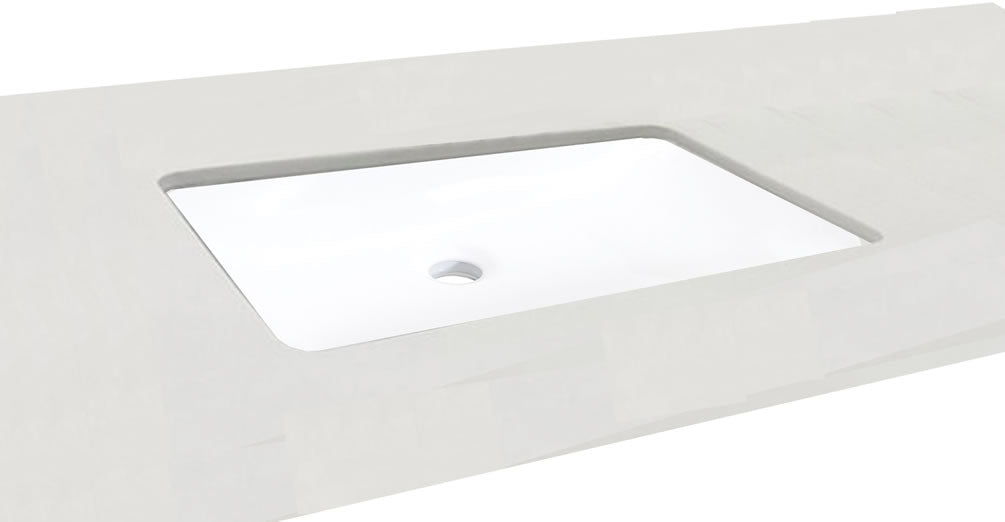 Altair Design Aegean 20" Rounded Rectangle White Finish Ceramic Undermount Sink