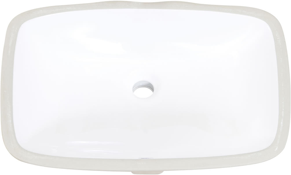 Altair Design Aegean 20" Rounded Rectangle White Finish Ceramic Undermount Sink