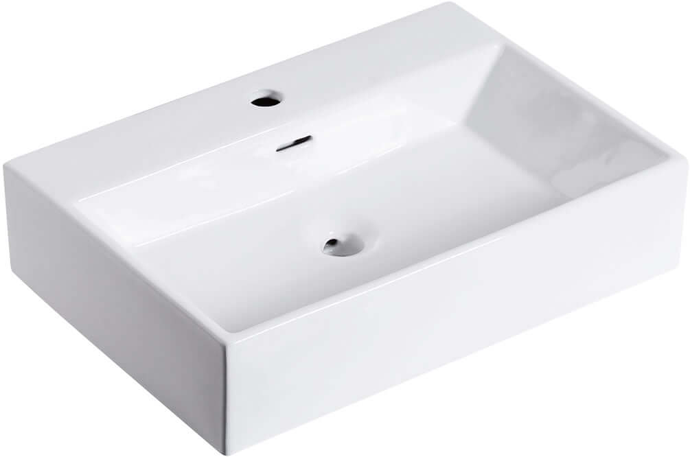 Altair Design Fremont 24" Above-Mount Ceramic Bathroom Vessel Sink with Overflow
