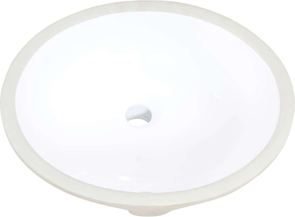 Altair Design Lily 18" x 15" Oval White Finish Ceramic Undermount Sink
