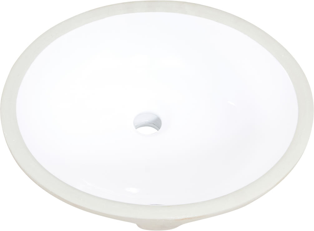 Lily 18" x 15" Oval White Finish Ceramic Undermount Sink - Altair Design - Perfect Makeup Mirrors