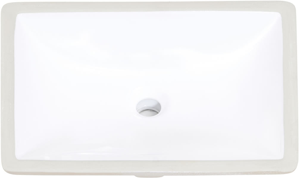 Pireas 20" Retegular White Finish Ceramic Undermount Sink - Altair Design - Perfect Makeup Mirrors