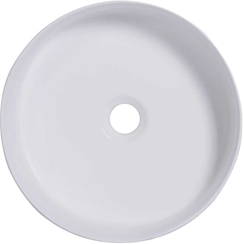 Altair Design 14" Round Sabine Ceramic Bathroom Vesse; Sink - Black or White Finish