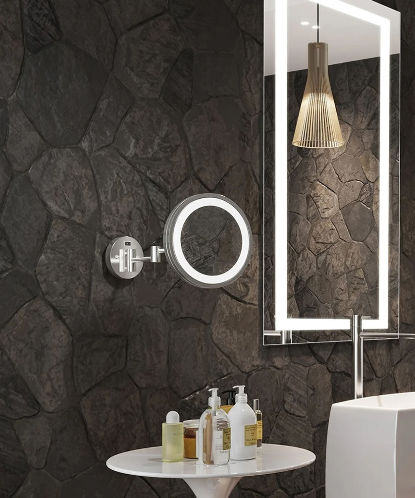 Electric Mirror compnay "Blush" Hardwired Makeup Mirror in Polished Stainless Steel