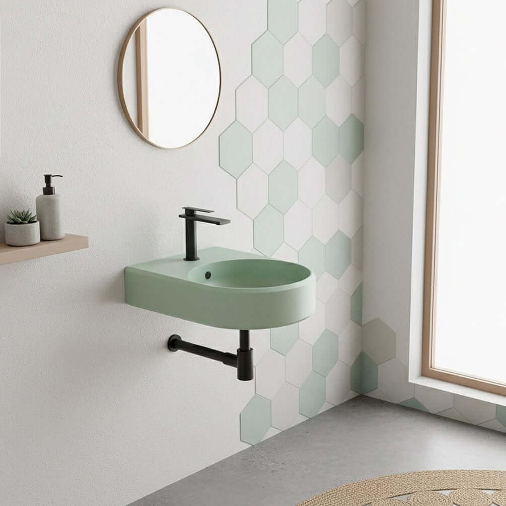 Konkretus Custom Made UBUD 09 Concrete Round-Basin Wall-Mount Bathroom Sink, 13 Colors