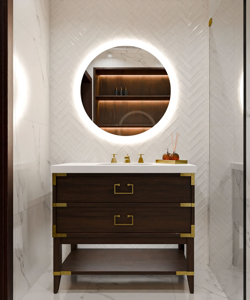 Trinity LED Round Backlit Mirror - Electric Mirror - Perfect Makeup Mirrors
