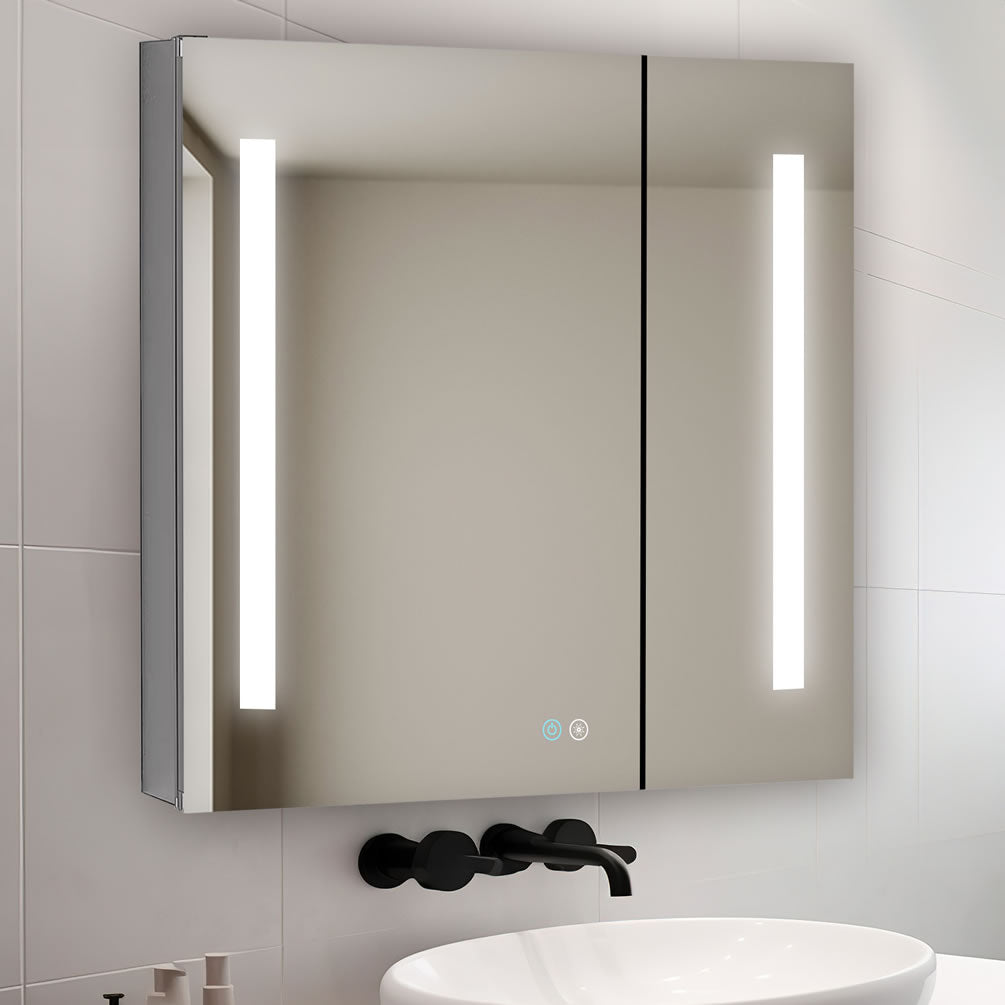Signature Royale 2-Door Offset LED Medicine Cabinet – 30"/36" Wide & 30"/36" High - Aquadom - Perfect Makeup Mirrors