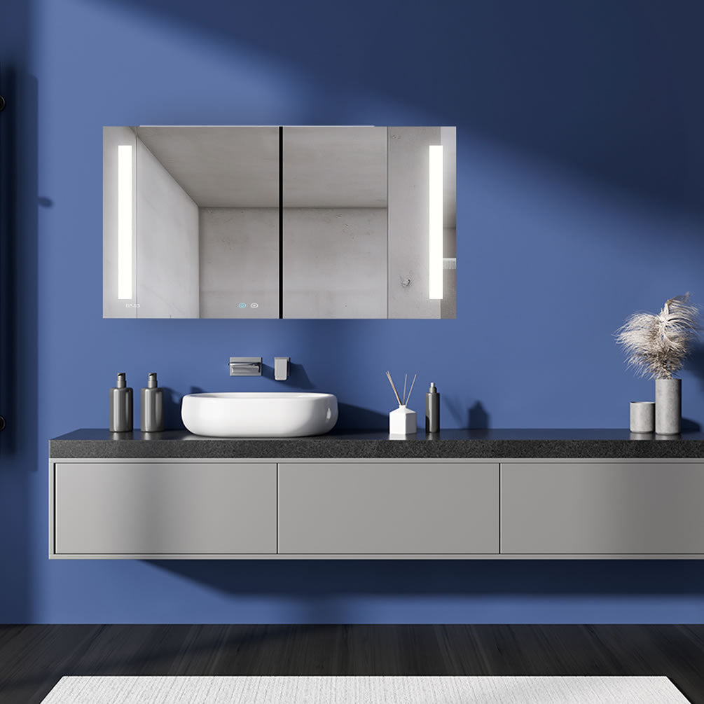 Signature Royale 2-Door 48" LED Multi-Feature Medicine Cabinet - Aquadom - Perfect Makeup Mirrors