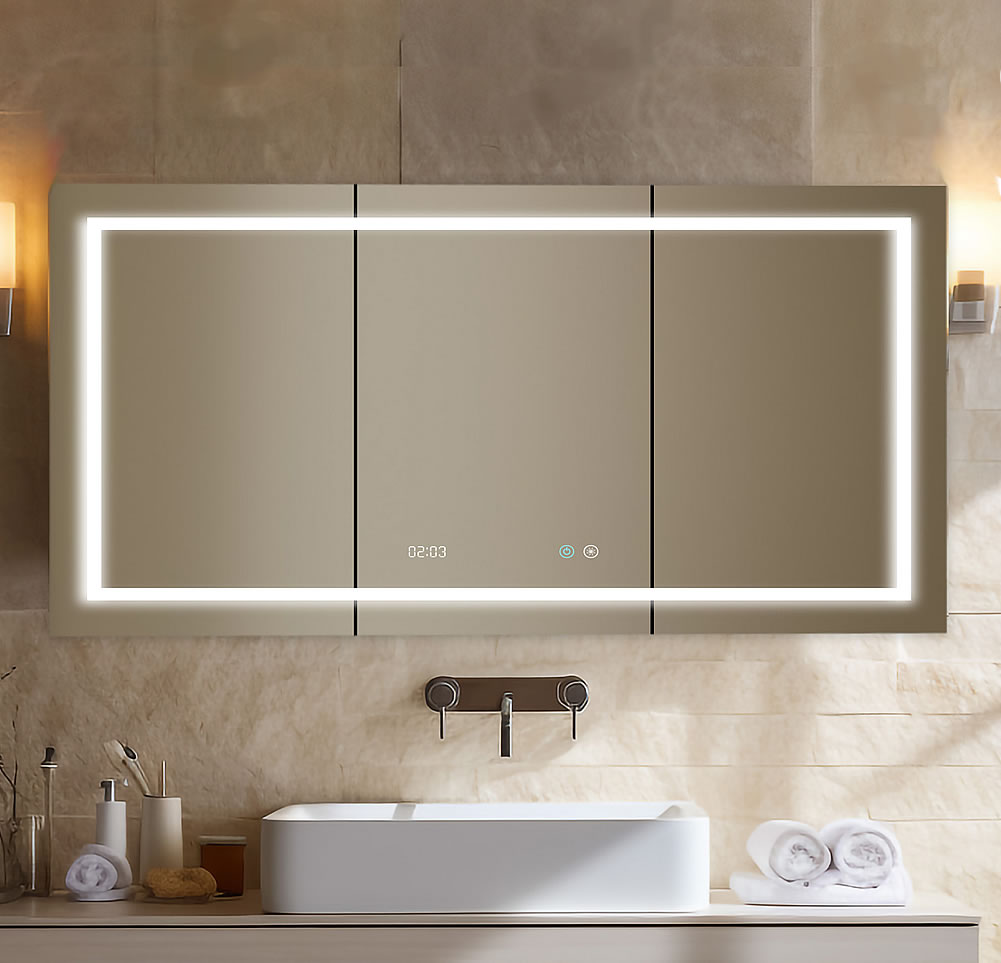 SIGNATURE Royale 3-Door LED Medicine Cabinet 48" or 60" Wide, 30" or 36" High - Aquadom - Perfect Makeup Mirrors