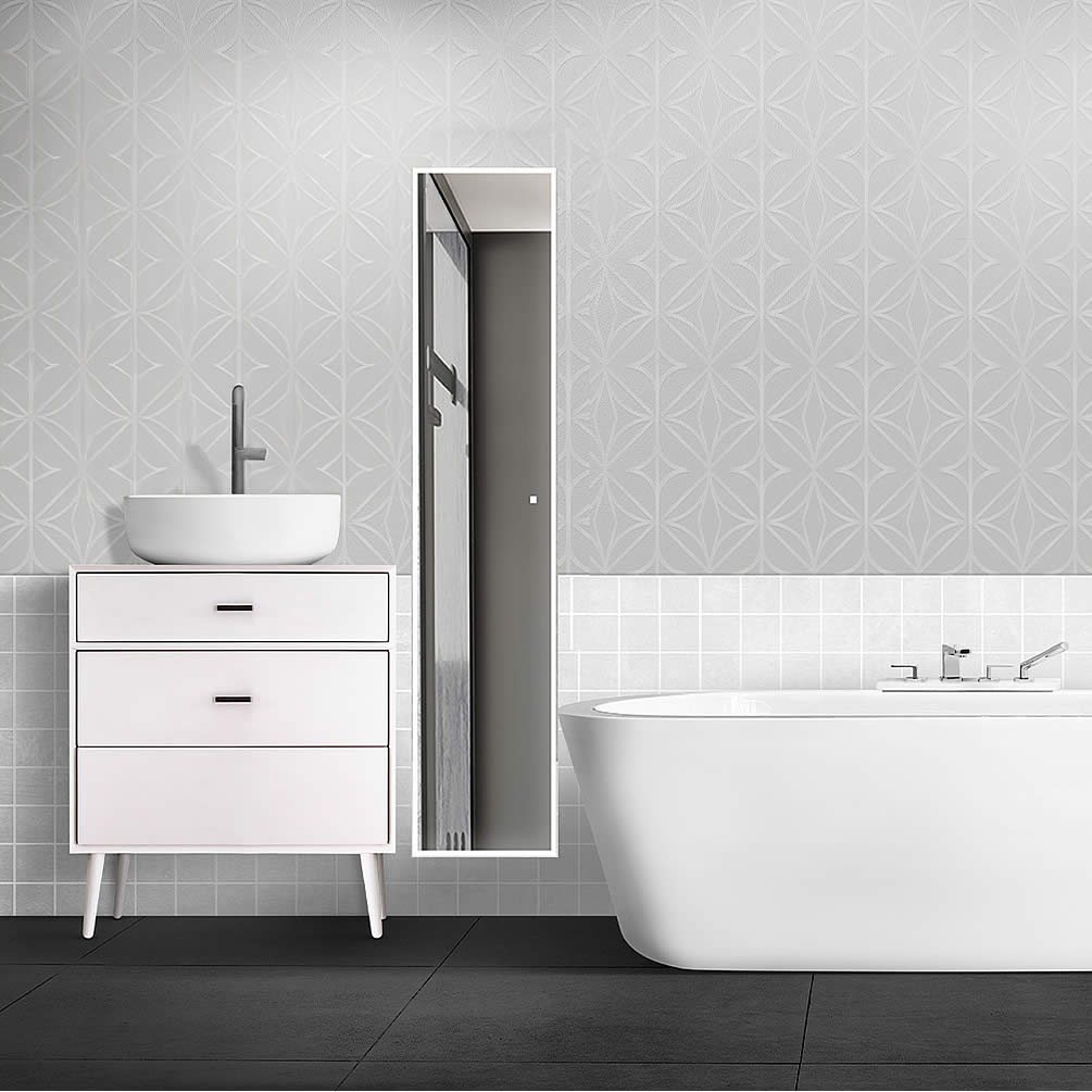 LED lighting at 6,500k (daylight) frames the Aquadom EDGE Royale Medicine Cabinet. Excellent for tight spaces, while loooking great.