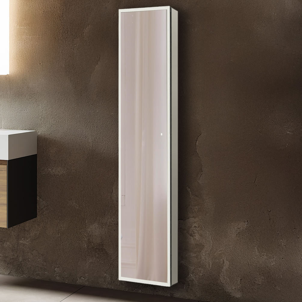 Recess or surface mount the Aquadom extra-tall medicine cabinet. The side mirrors and mounting hardware are in cluded.