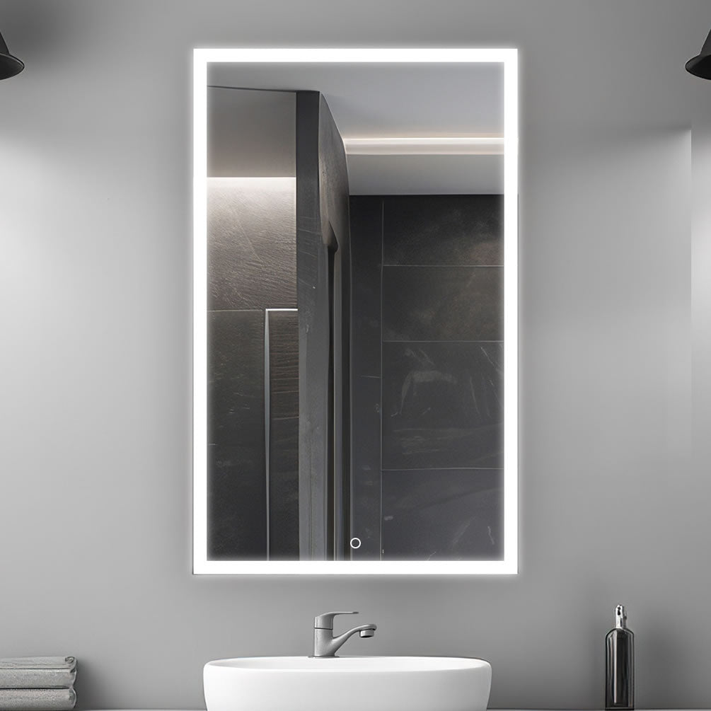 Aquadom 20" or 24" Edge Royal Medicine Cabinet is 32" Tall and has an LED-lighted interior 3x Makeup Mirror that's height-adjustable and detachable.