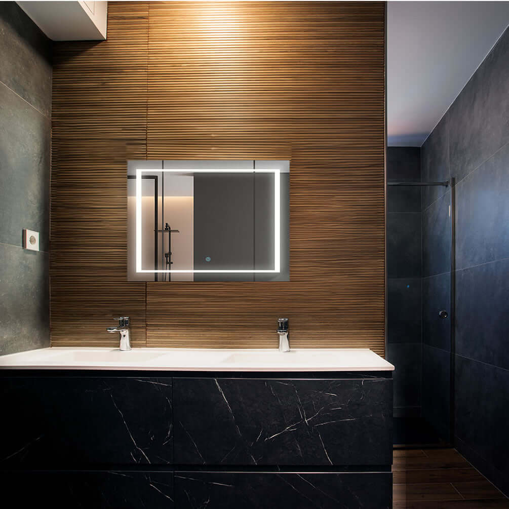 Royale PLUS by Aquadom 40" x 30" High, with 6,500k LED lighting, built-in dimmer and electrical defogger.