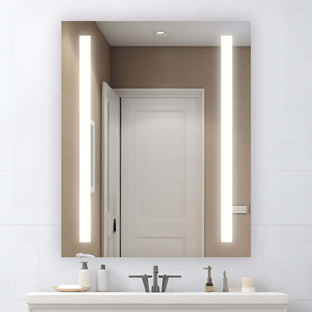 The 24" x 30" High Royale Basic has all the important features; - 6,500k LED lighting with dimmer function, Soft-Close 90-degree hinges, and 8mm adjustable glass shelves.