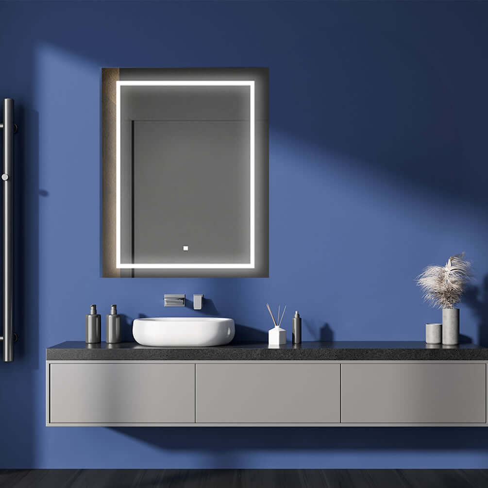 The 24" x 30" High Royale Basic "Q" series medicine cabinet has all the important features; - 6,500k LED lighting with dimmer function, Soft-Close 90-degree hinges, and 8mm adjustable glass shelves.