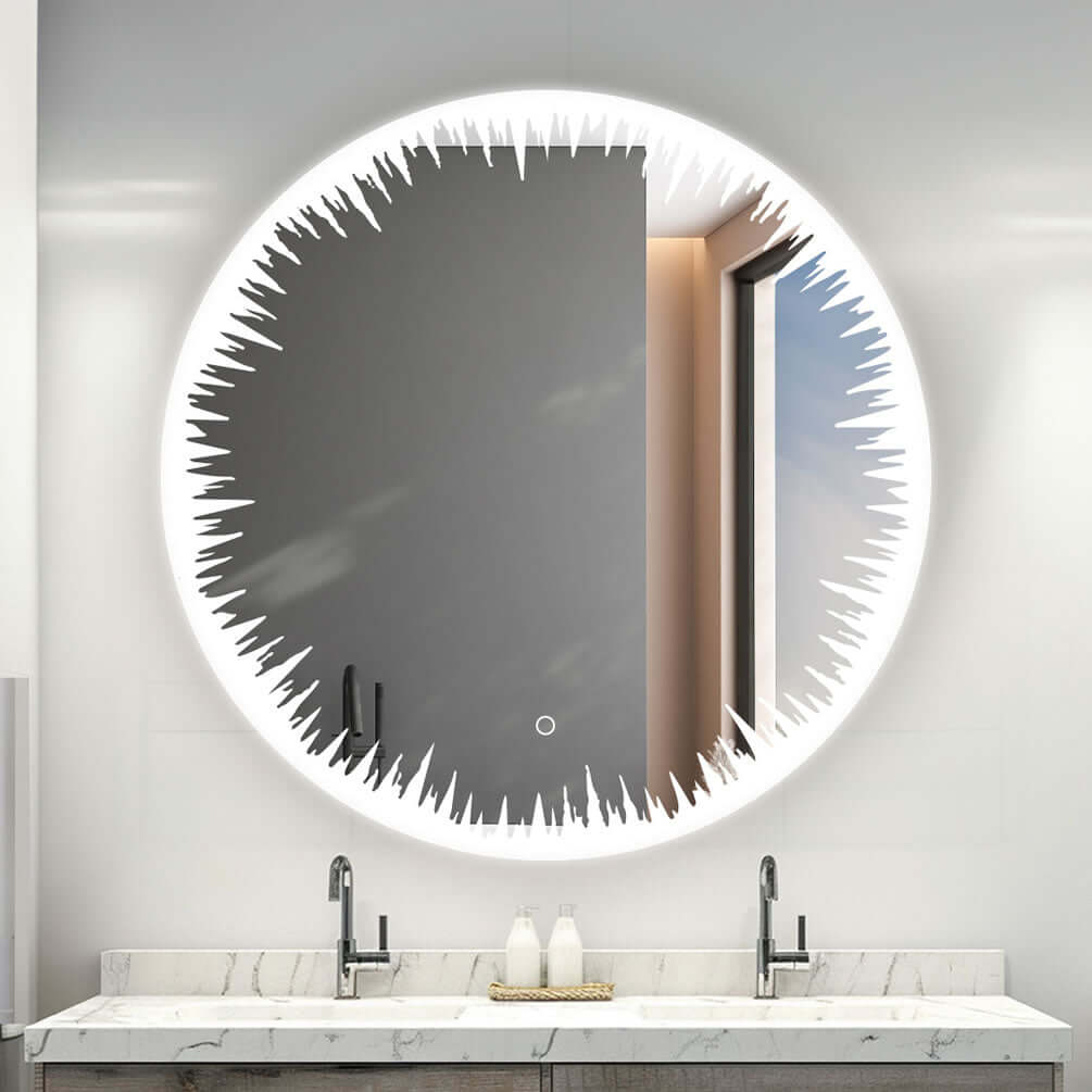 LED lighting at 6,500k (daylight) is both forward-facing and side-emitting for an attractive wall glow.