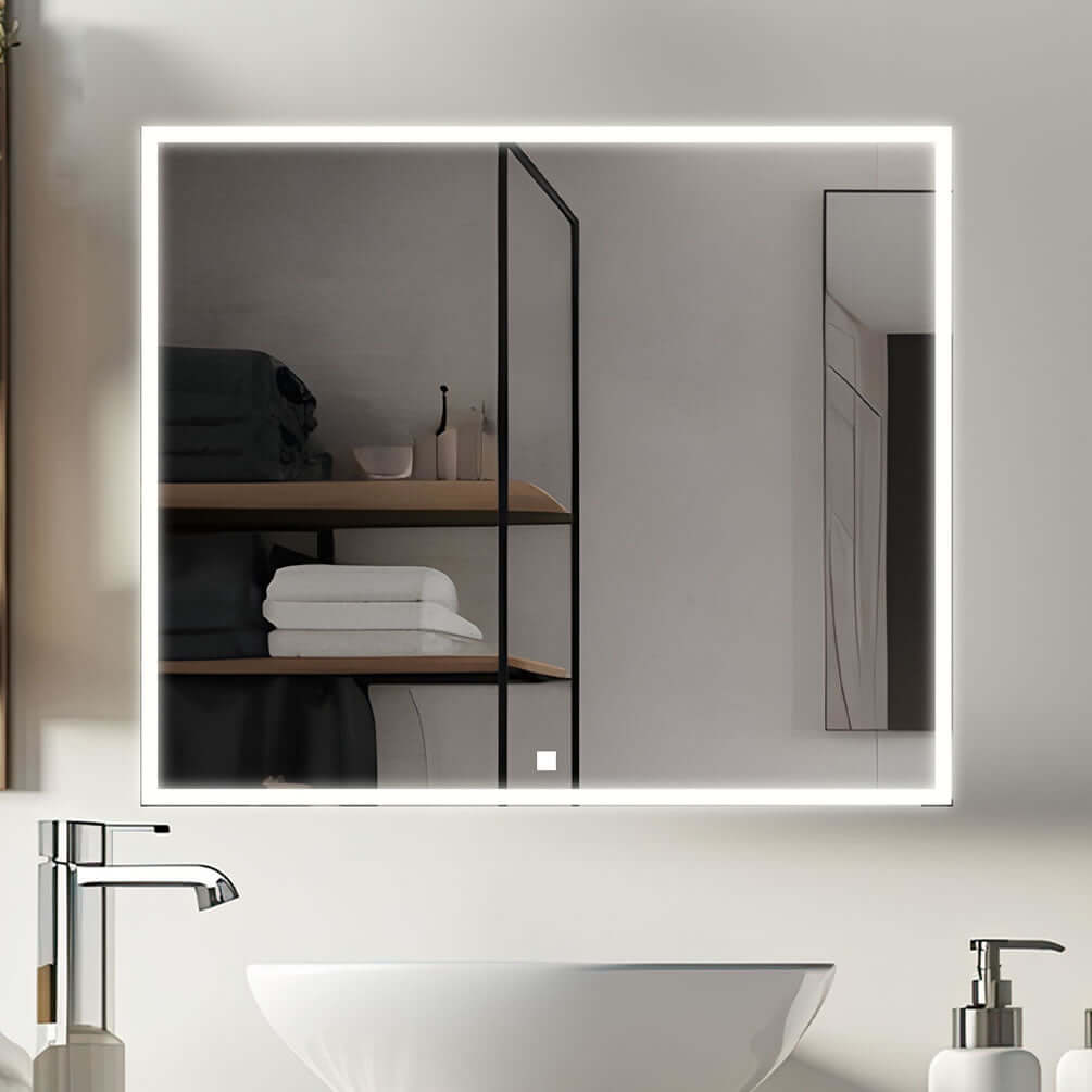 EDGE LED Heated Bathroom Vanity Mirror - 10 Sizes 24" to 96" Wide - Aquadom - Perfect Makeup Mirrors