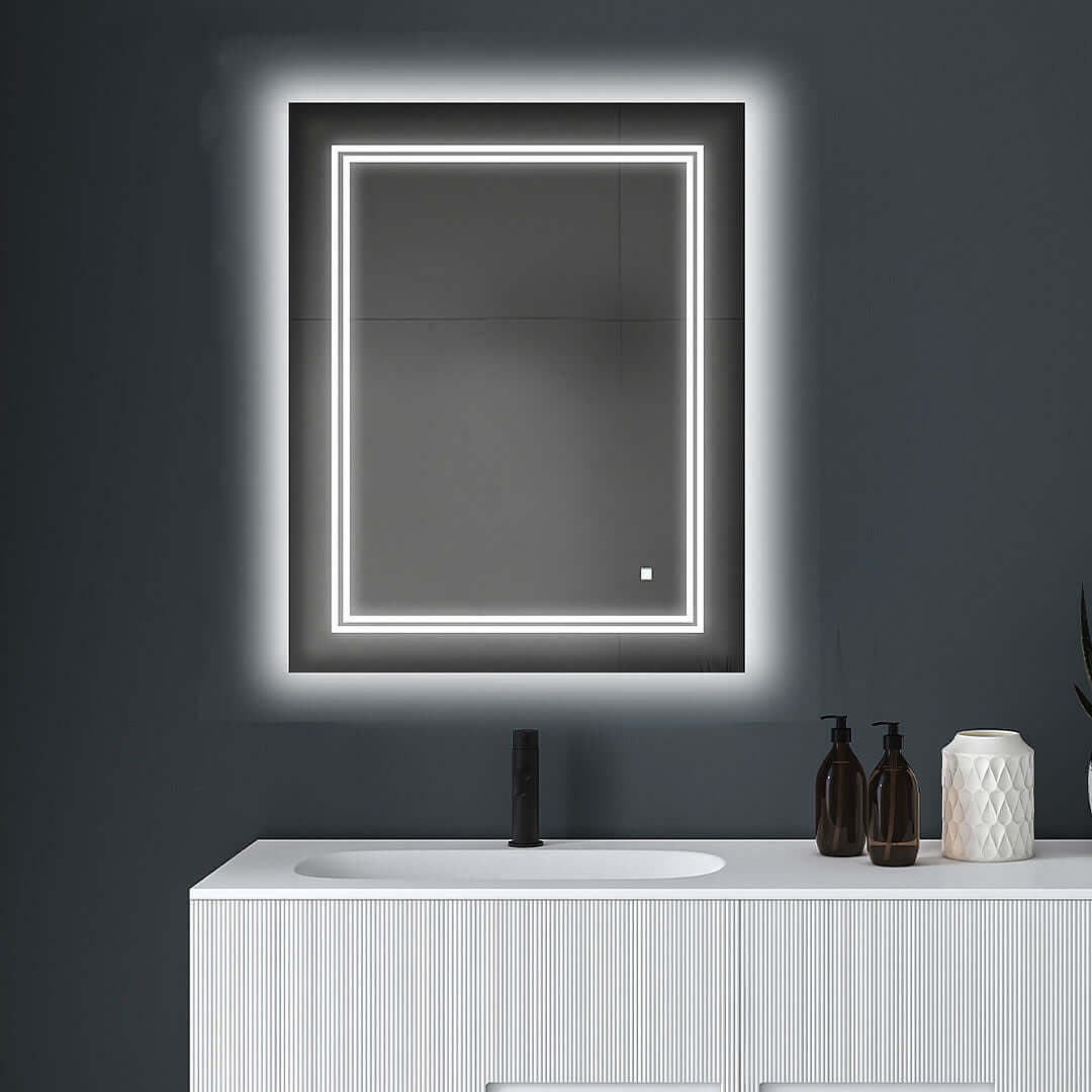 SOHO Heated LED Bathroom Vanity Mirror - 9 Sizes to 48" Wide - Aquadom - Perfect Makeup Mirrors