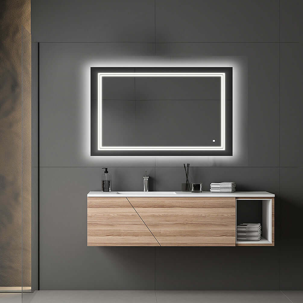SOHO Heated LED Bathroom Vanity Mirror - 9 Sizes to 48" Wide - Aquadom - Perfect Makeup Mirrors