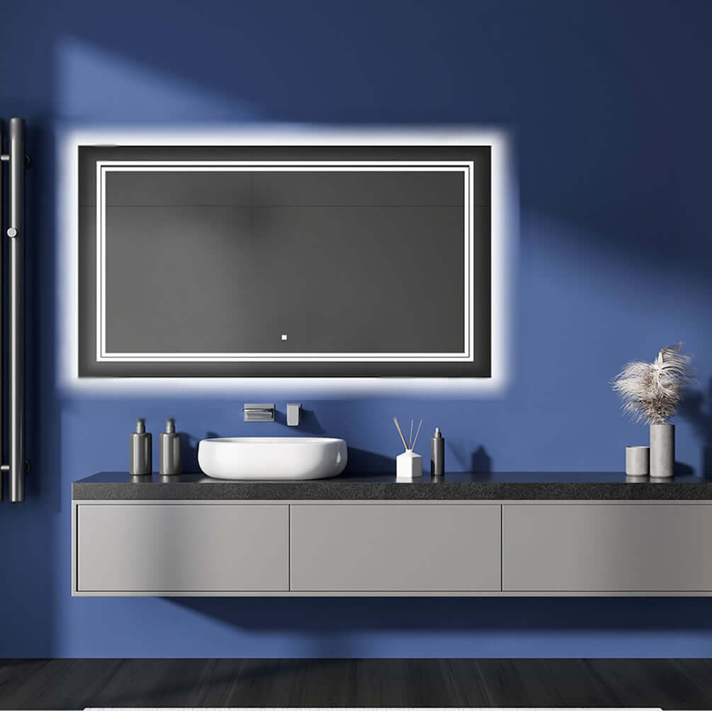 SOHO Large Format Heated LED Bathroom Vanity Mirror - 60" to 96" Wide - Aquadom - Perfect Makeup Mirrors