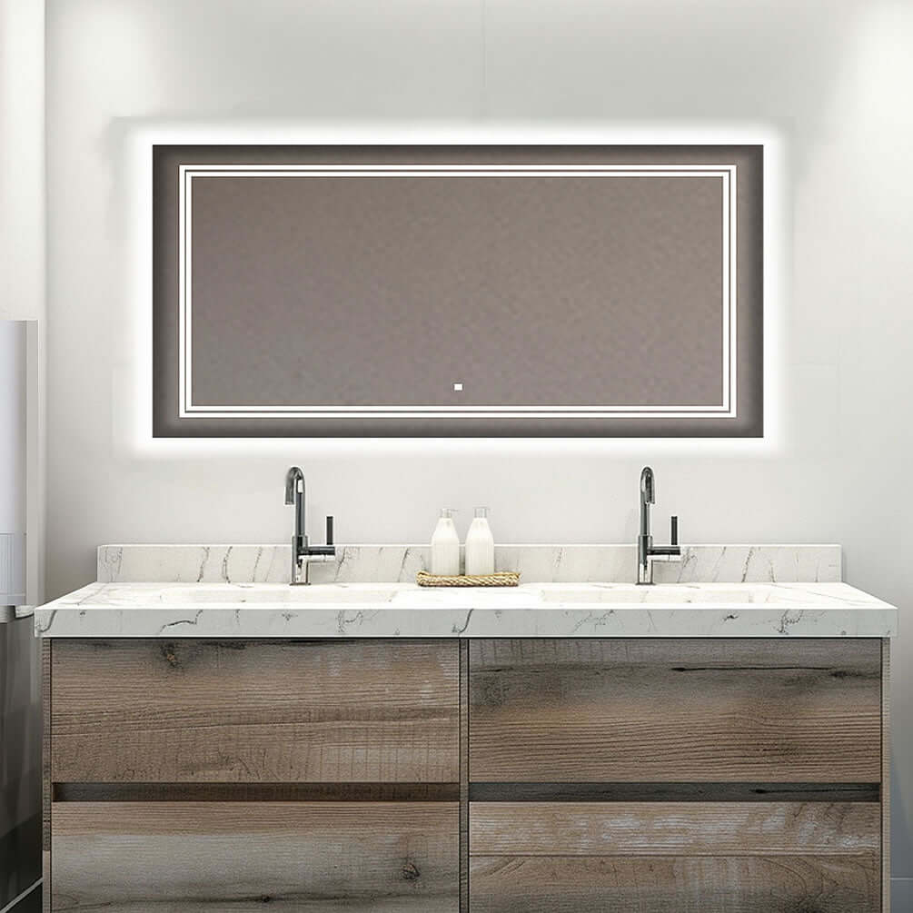 Aquadom SOHO Large Format Heated LED Bathroom Vanity Mirror - 60" to 96" Wide