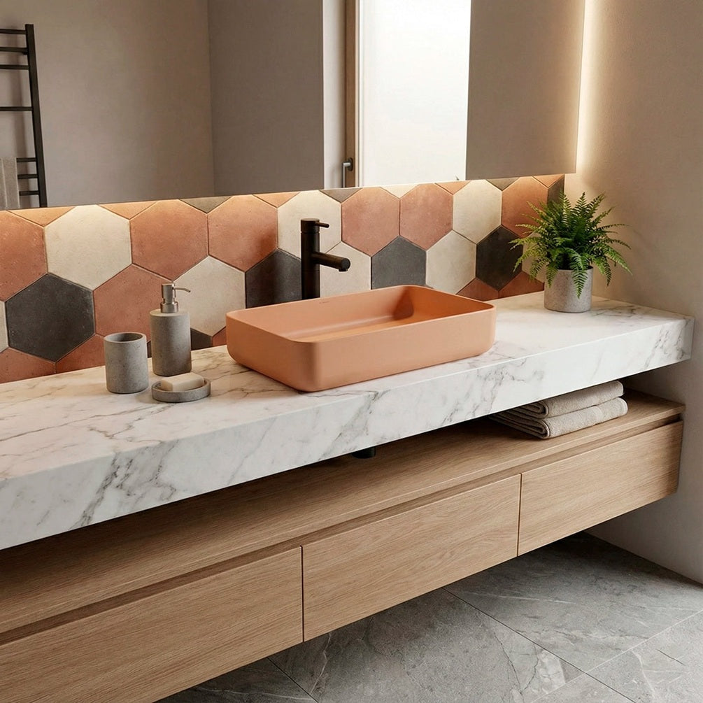 FLADD 05 Rectangular Concrete Sink – 15 Colors - Konkretus - Perfect Makeup Mirrors