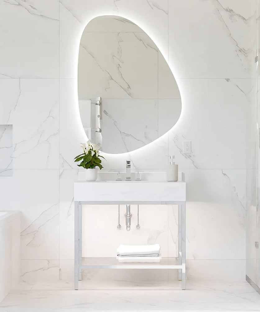 Petra LED Backlit Bathroom Vanity Mirror – 36" Wide x 48" High - by Electric Mirror