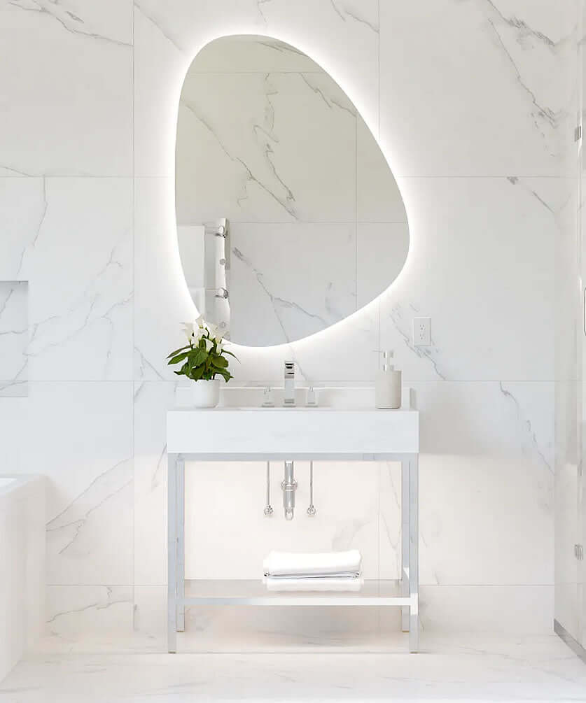 Petra LED Backlit Bathroom Vanity Mirror – 36" Wide x 48" High - by Electric Mirror