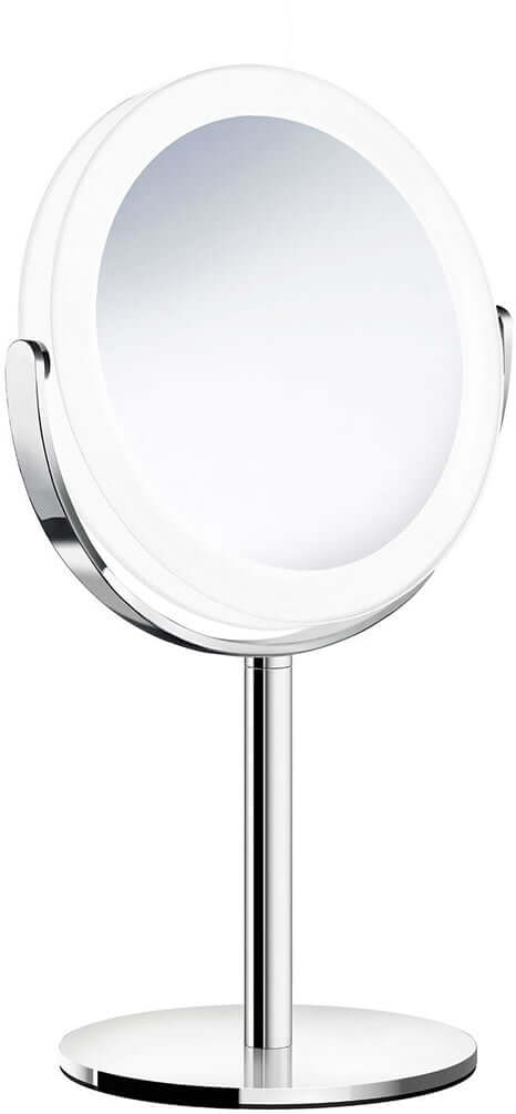 7x/1x Cordless Free-Standing Makeup/Shaving Mirror, Black or Chrome - Outline Collection by SMEDBO - Perfect Makeup Mirrors